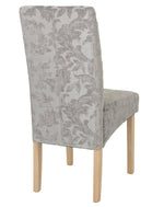 Pair of Skirted Dining Chairs - Damask Grey