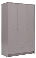 Home Malibu 3 Door 4 Drawer Wardrobe - Grey