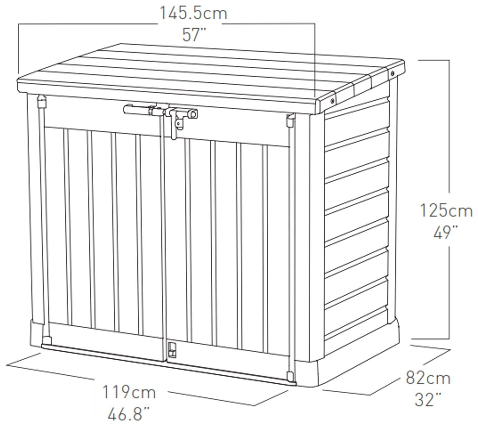 Keter Store It Out Max 1200L Garden Storage Box -Beige/Green | 1200L garden stor