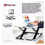 ProperAV Slim Profile Stand Up Desk Workstation - White | Adjustable Office Tabl