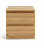 Home Jenson 2 Drawer Bedside Table Oak Effect | Bedroom Storage Nightstand Unit
