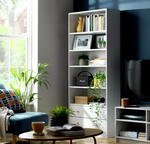 Maine 5 Shelf Bookcase With 2 Drawers Storage Unit Display Cabinet - Oak Effect