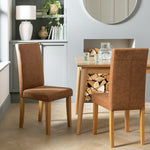 Home Pair of Faux Leather Dining Chair - Tan | Comfy and relaxed dinning chairs