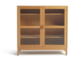 Cornelia 2 Door Glass Short Display Cabinet -Natural | Wonderfully Rustic Piece