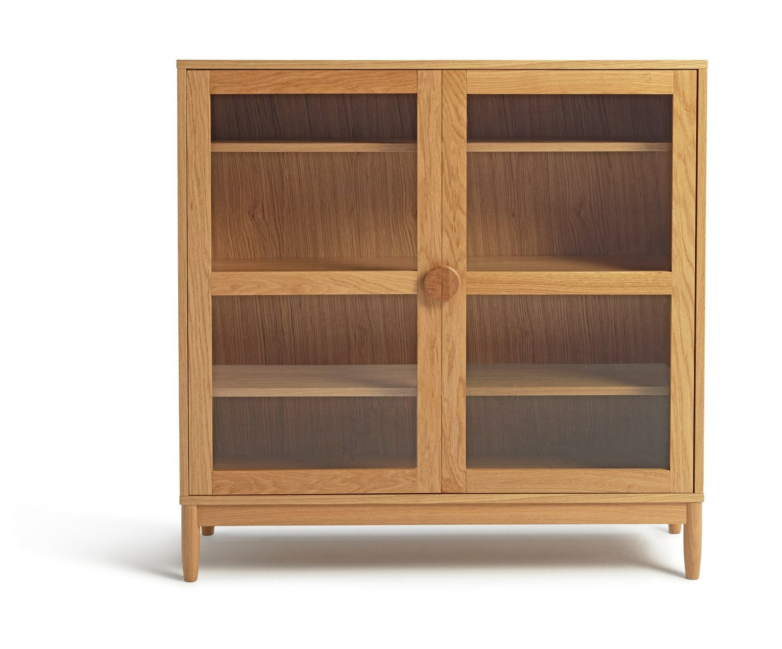 Cornelia 2 Door Glass Short Display Cabinet -Natural | Wonderfully Rustic Piece