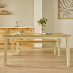 Home Chicago Wooden 6 Seater Dining Table - Cream | Neutral Home Aesthetic