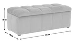 Home Home Maisie Velvet Large Storage Ottoman Blue | Upholstered Bedroom Storage