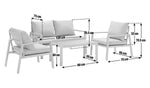 Sitges 4 Seater Aluminium Garden Sofa Set - Grey