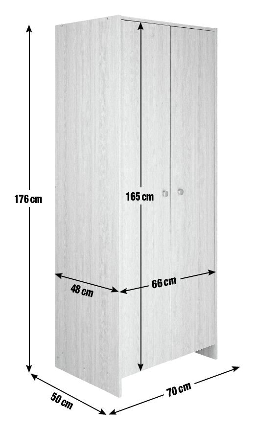 Seville 2 Door Wardrobe - Grey Oak Effect ( B Grade )