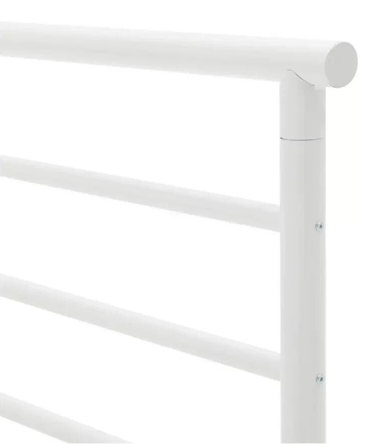 Home Avalon Double Metal Bed Frame - White | Sturdy Durable Frame with Mattress
