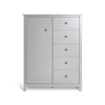 Brooklyn 1 Door 5 Drawer Short Wardrobe - White | Elegant Home Storage