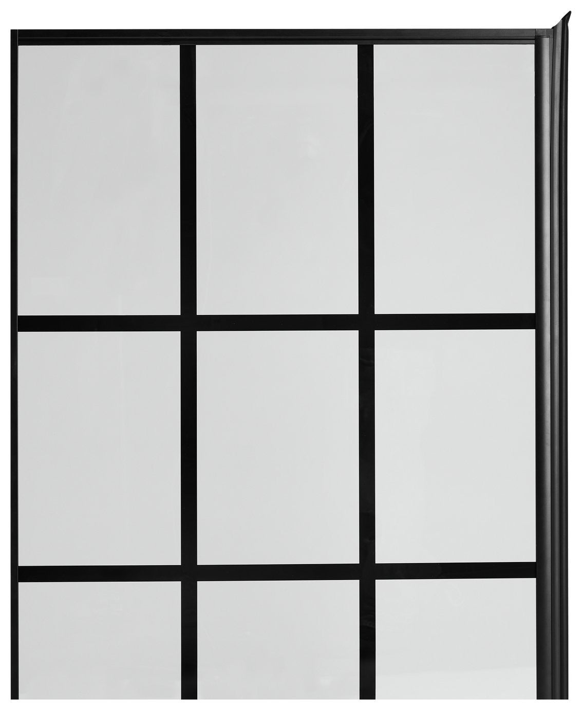 Home 3mm Crittal Hinged Bath Screen - Black | Black framed bath screen