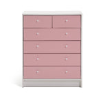 Home Kids Malibu 4+2 Chest of Drawers - Pink & White | bedroom storage for kids
