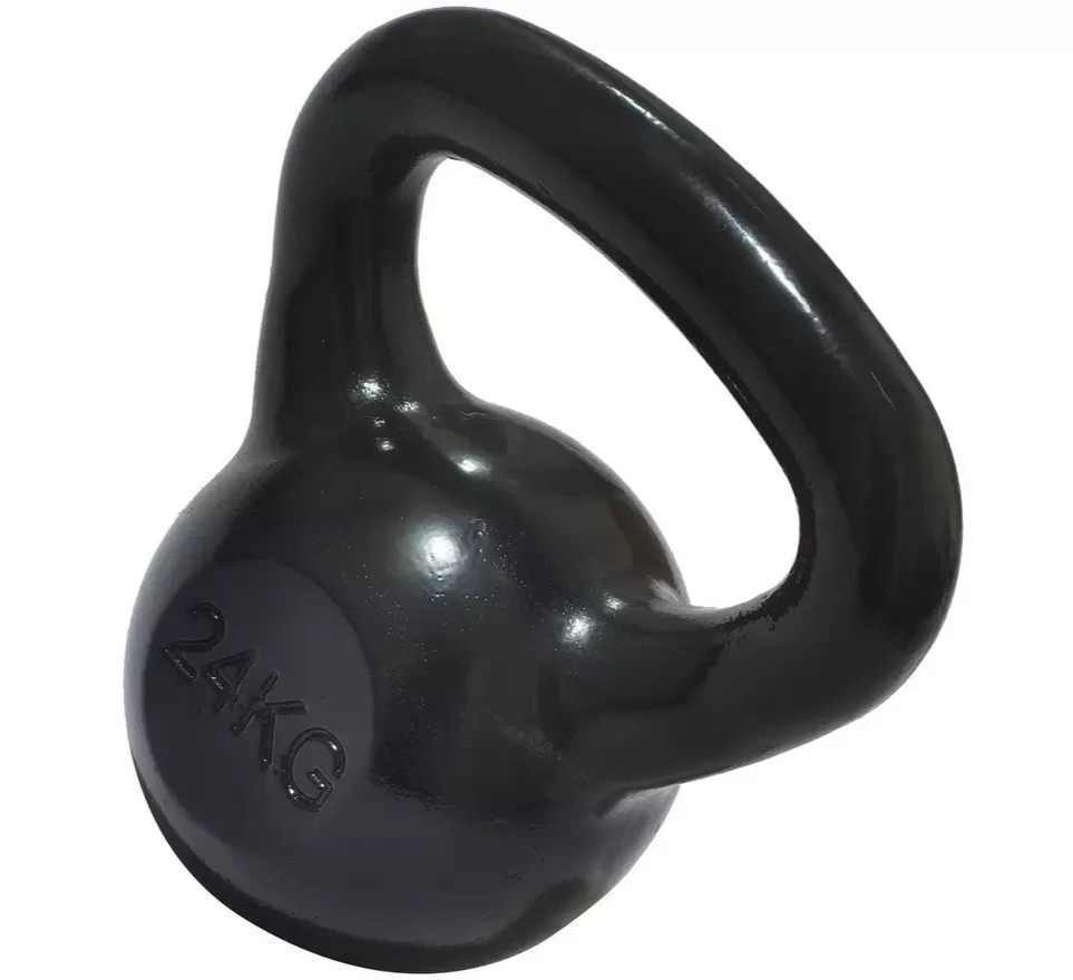 Pro Fitness Cast Iron 24kg Kettlebell Black | Home Gym Weight Training Equipment