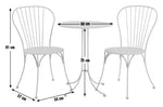 Habitat Elara 2 Seater Metal Garden Bistro Set - White | Outdoor Table Chair Set
