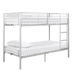 Home Mason Metal Bunk Bed Silver | Kids Bedroom Furniture Bunk Bed Frame