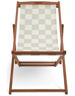 Habitat Folding Wooden Garden Deck Chair- Cream & White