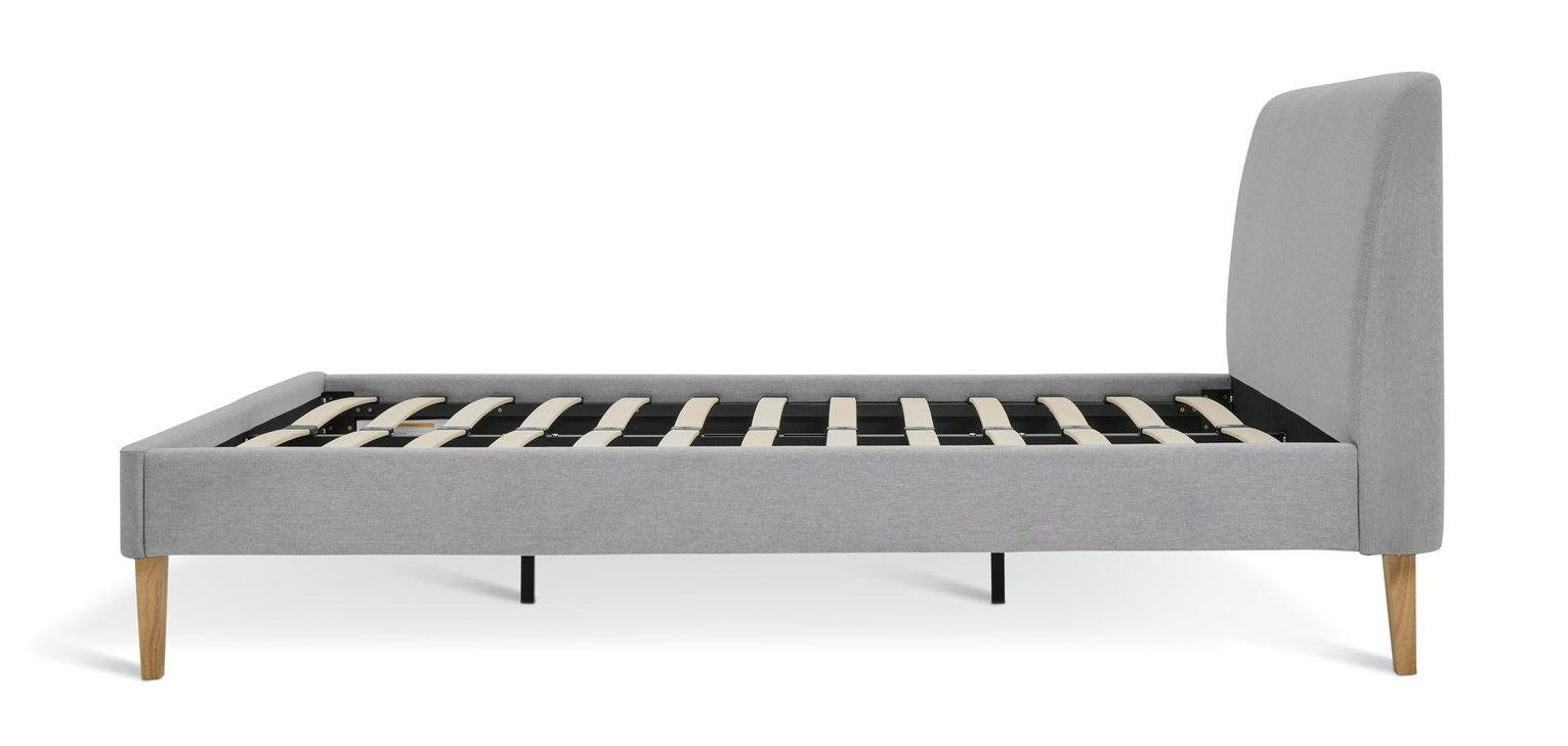 Ren Kingsize Fabric Bed Frame - Light Grey | soft fabric bed frame