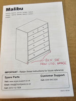 Malibu 7 Drawer Chest - White (B Grade)