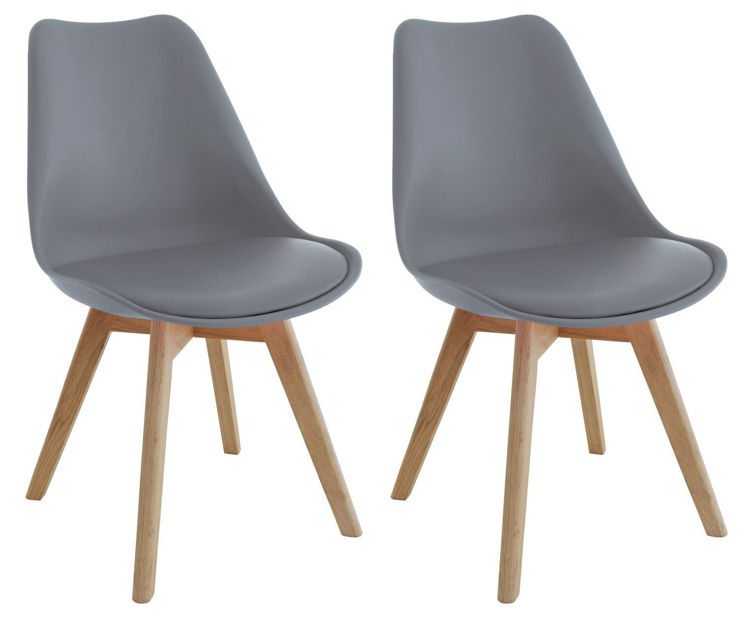 Habitat Jerry Pair of Dining Chair - Grey
