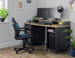 Modular 1 Drawer Gaming Desk - Oak Effect & Black ( B Grade 37398-37395- 37392 )
