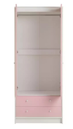 Kids Malibu 2 Door 2 Drawer Wardrobe - Pink & White ( B Grade )