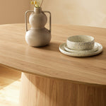 Pierce 8 Seater Dining Table - Natural | Pedestal Style Dining Table