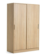 Nova 2 Door Sliding Wardrobe - Oak | Modern Bedroom Storage Cabinet Furniture