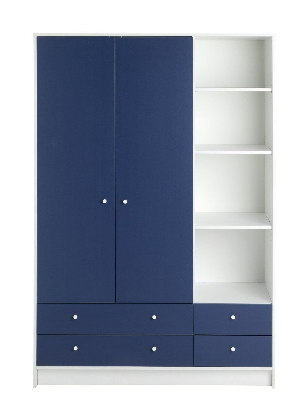 Kids Malibu 2 Door 4 Drawer Wardrobe - Blue | Functional kids clothes storage