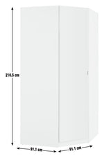 Munich Corner 1 Door Mirror Wardrobe - Anthracite | Organized Clothing Area