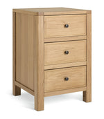 Finchley 3 Drawer Bedside Table - Oak | Practical Nighstand