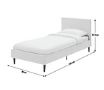 Skylar Single Bed Frame - White | Metal Bed Frame for Kids Bedroom & Guest Room