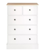 Home Kensington 5 Drawer Chest Ivory | Bedroom Storage Tallboy Furniture