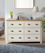 Home Kent 6 Drawer Chest - Cream and Oak (B Grade)