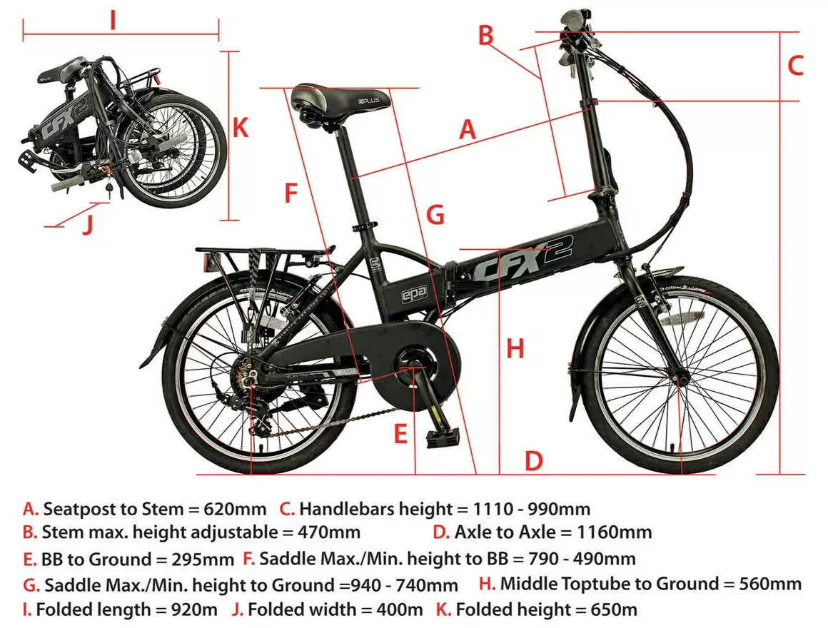 Eplus CFX2 20" Wheel Size Unisex 36V Folding Electric Bike ( Used )