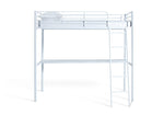 Riley High Sleeper Metal Bed Frame & Desk-White | Teen Bedroom High Sleeper Bed