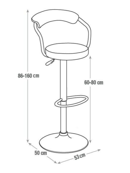 Executive Gas Lift Bar Stool - Grey