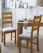 Ashwell Pair of 2 Oak Dining Chairs - Natural (B Grade)