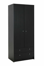 Malibu 2 Door 2 Drawer Wardrobe - Black Oak Effect | Bedroom Storage for Clothes