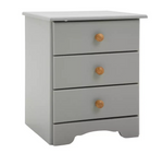 Nordic 3 Drawer Bedside Table - Grey