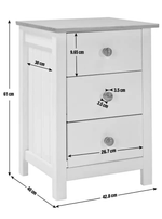 Scandinavia 3 Drawer Bedside Table - Two Tone