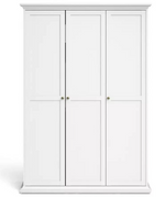 Tvilum Paris 3 Door Wardrobe White | Bedroom Storage Wardrobe Furniture
