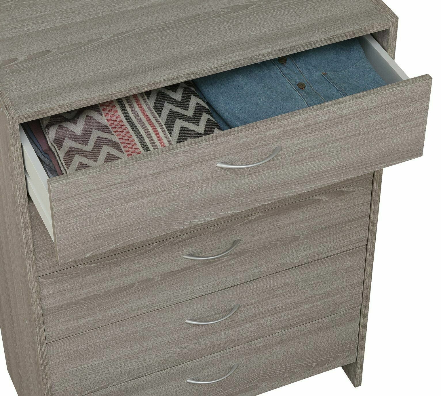 Seville 5 Drawer Chest - Grey Oak Effect ( B Grade )