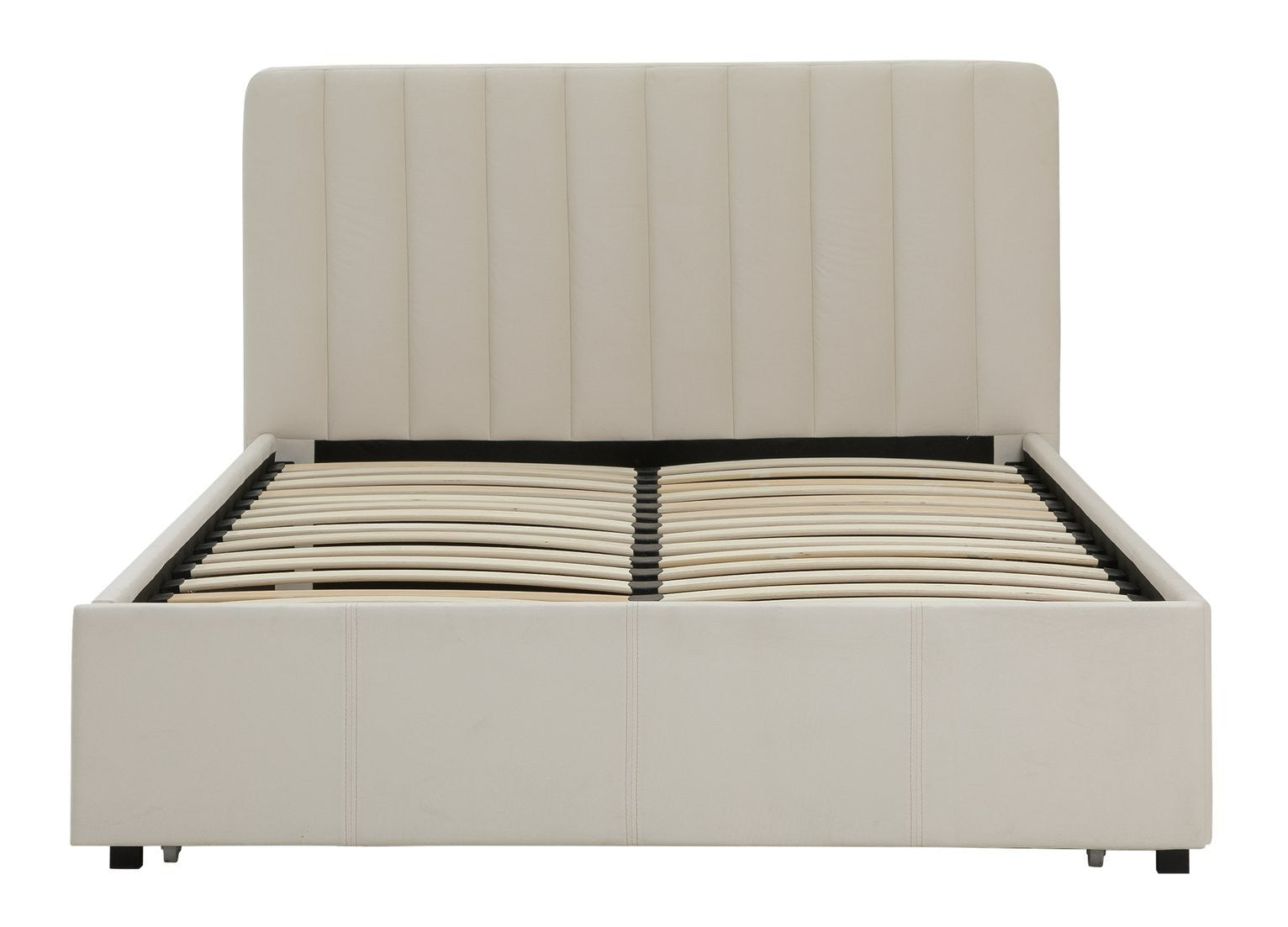Home Pandora Double Drawer Storage Bed Frame - Cream | Stylish Bedroom Refresh