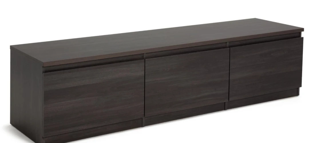 Jenson 3 Door TV Unit Black Brown | Modern Living Room Entertainment Cabinet
