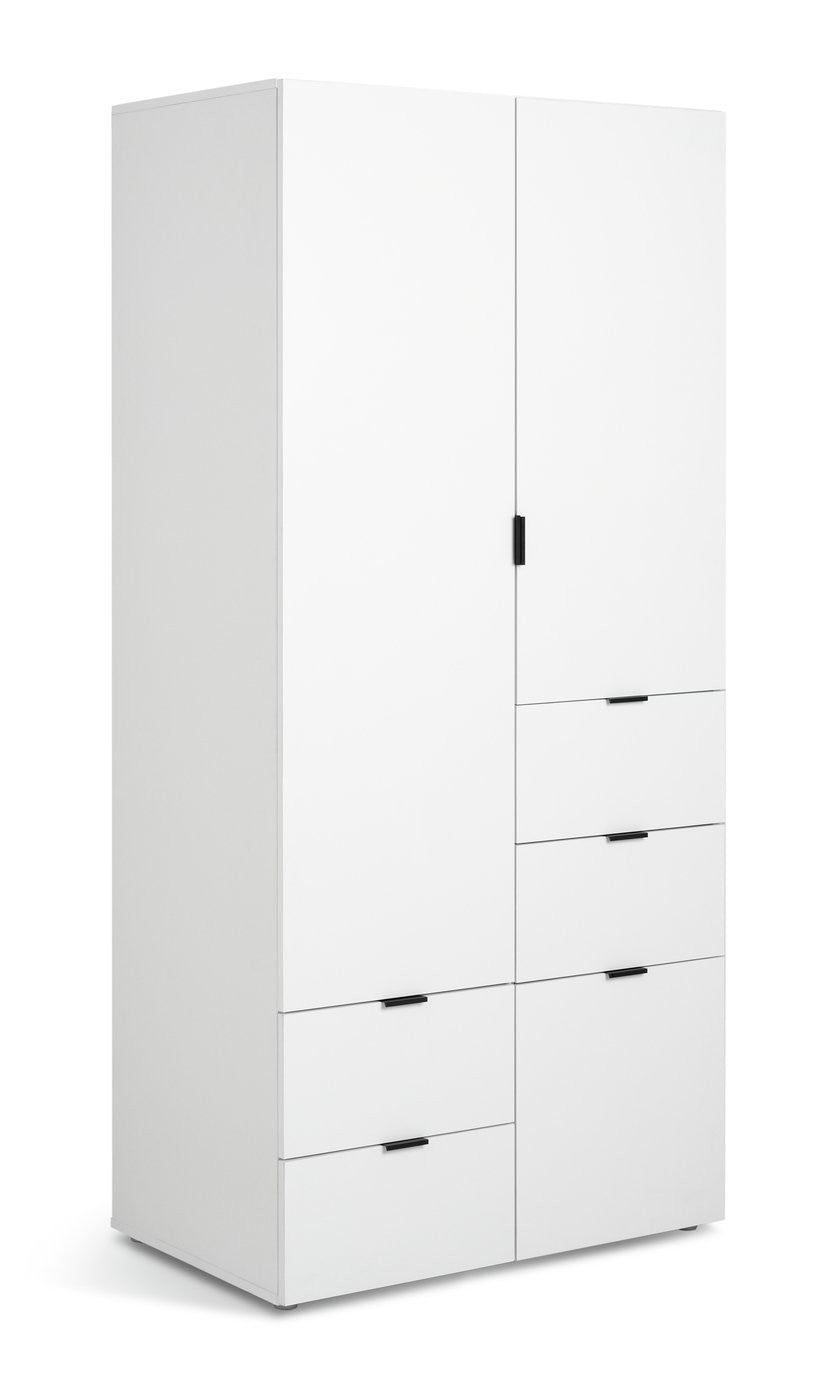 Zeke 2 Door Wardrobe - White | Bright Minimalist Styling