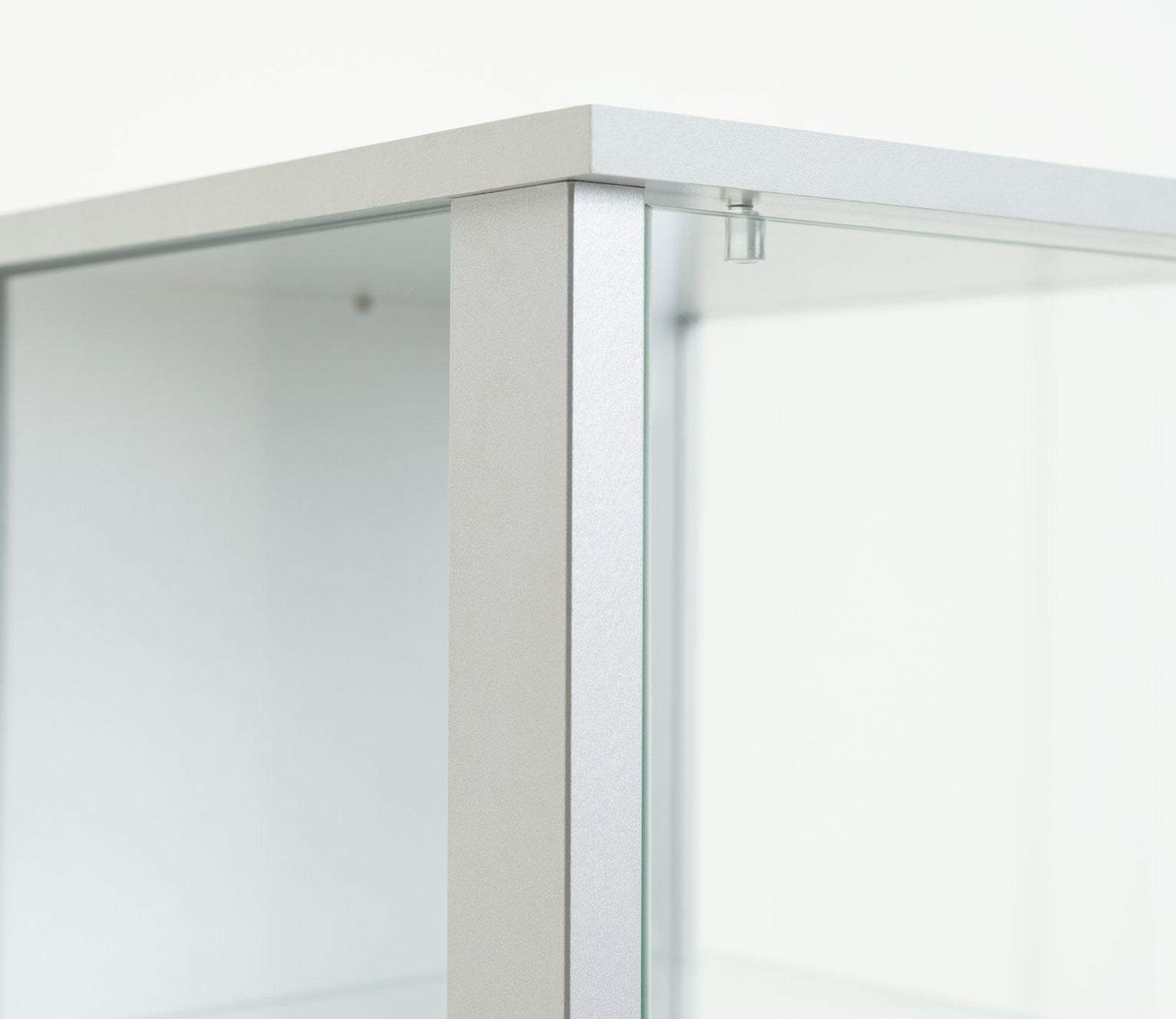 Home 1 Door Glass Display Cabinet - Silver | Modern Home Showcase