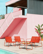 Cali 4 Seater Metal Patio Set - Orange | Bright Garden Furniture