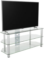 AVF Clear Glass Up to 55 Inch TV Stand - Silver