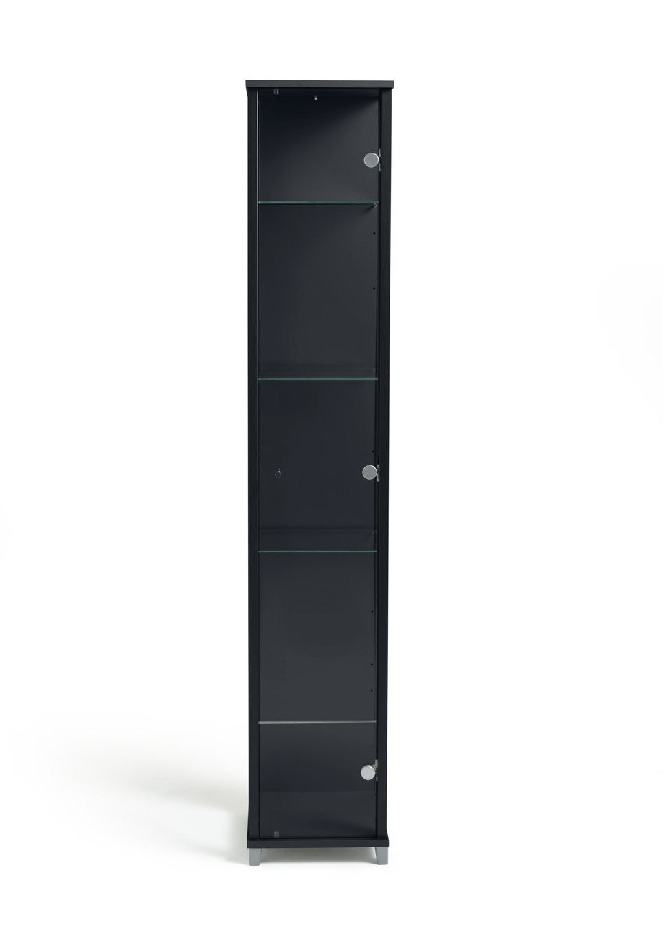 Home 4 Shelf 1 Door Display Cabinet - Black | Minimalist Interior Look